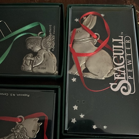 Lot of 6 Seagull Pewter Christmas Ornaments - Picture 2 of 4